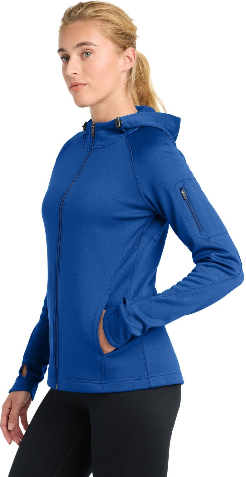 True Royal Sport-Tek Women's Tech Fleece Full-Zip Hooded Jacket. L248