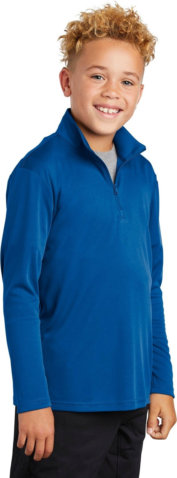 True Royal Sport-Tek Youth PosiCharge Competitor 1/4-Zip Pullover. YST357
