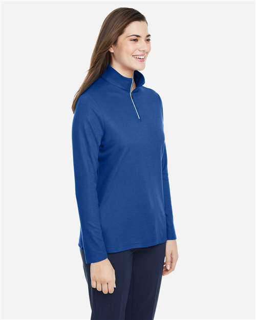 True Royal Women&#39;s Fusion ChromaSoft™ Pique Quarter-Zip Pullover - CE405W