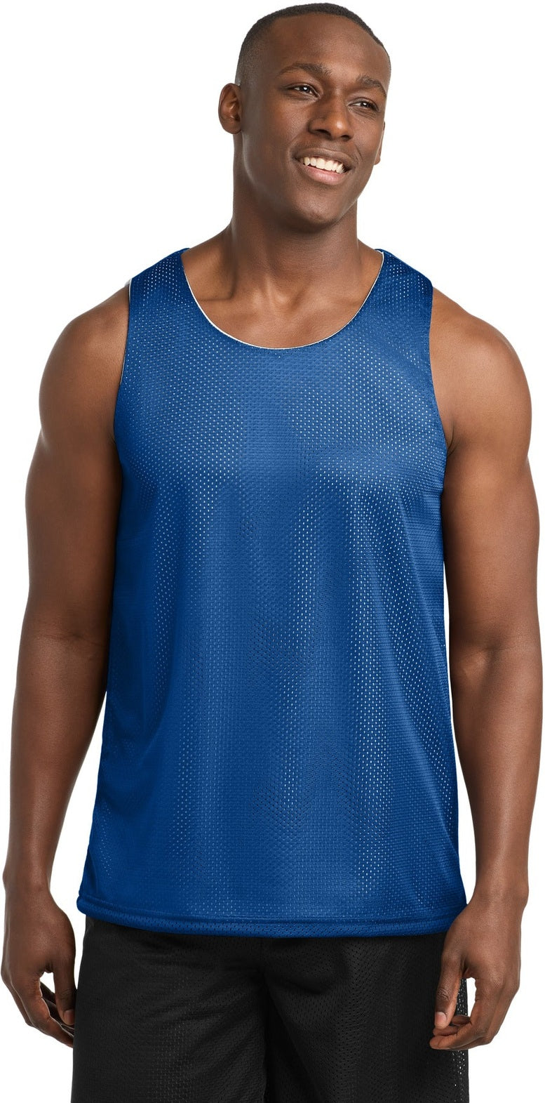 True Royal/Wh Sport-Tek PosiCharge Classic Mesh Reversible Tank. ST500