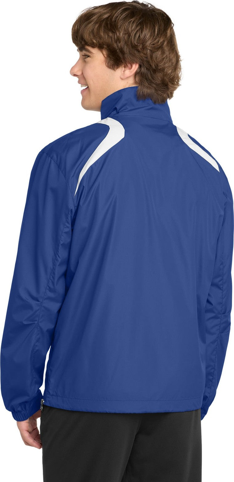 True Royal/Wht Sport-Tek 1/2-Zip Wind Shirt. JST75