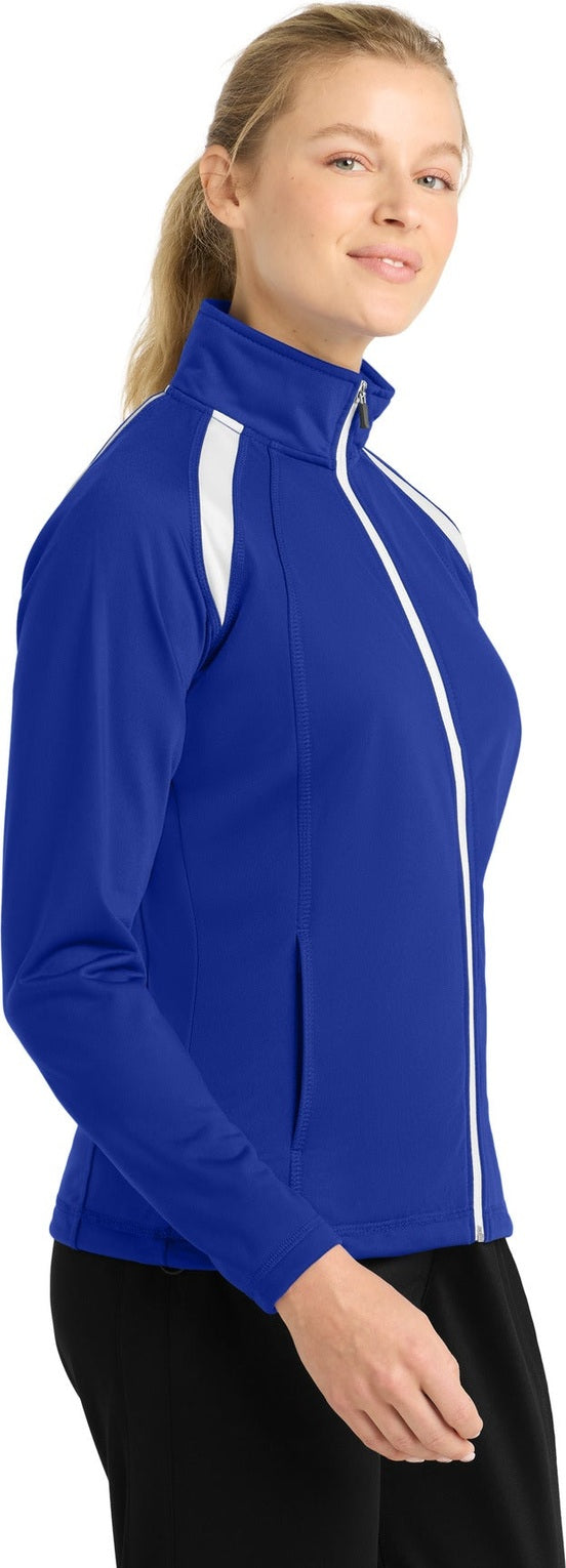 True Royal/Wht Sport-Tek Women's Tricot Track Jacket. LST90