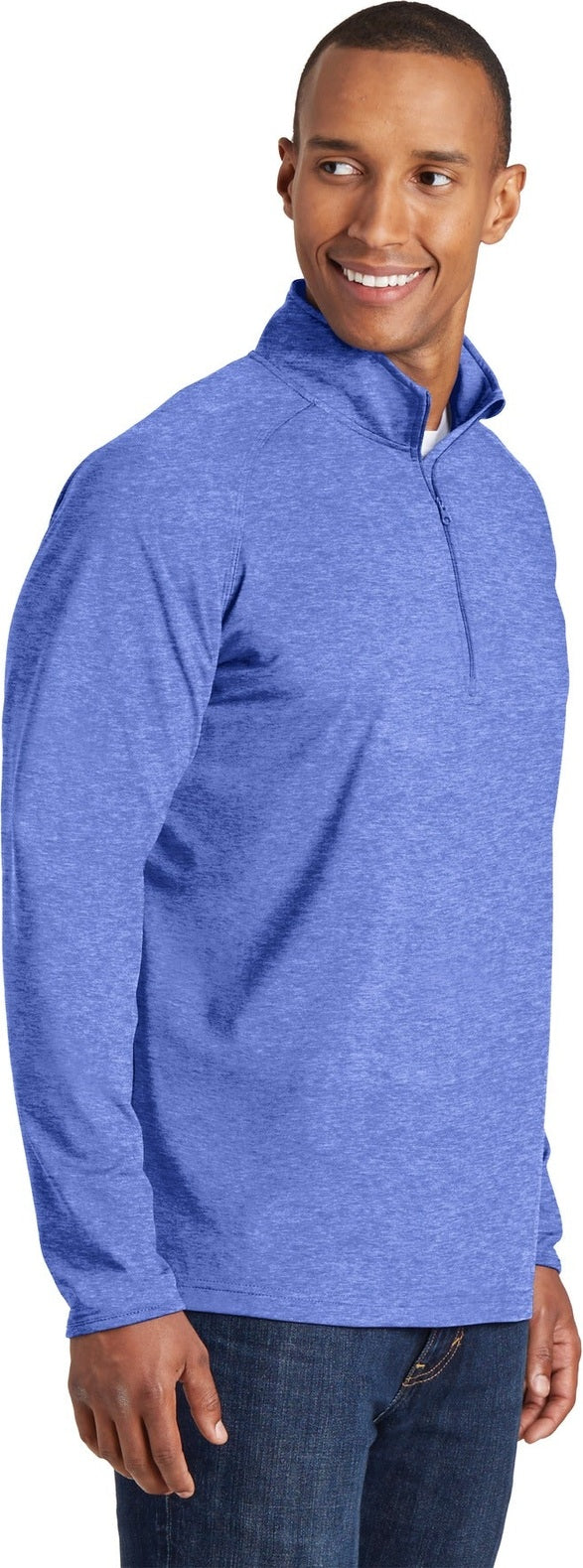 True Ryl Hthr Sport-Tek Tall Sport-Wick Stretch 1/4-Zip Pullover. TST850