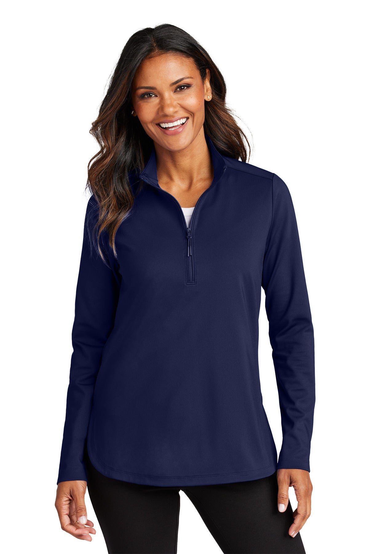 TrueNavy Port Authority Women's C-FREE Double Knit 1/4-Zip LK880