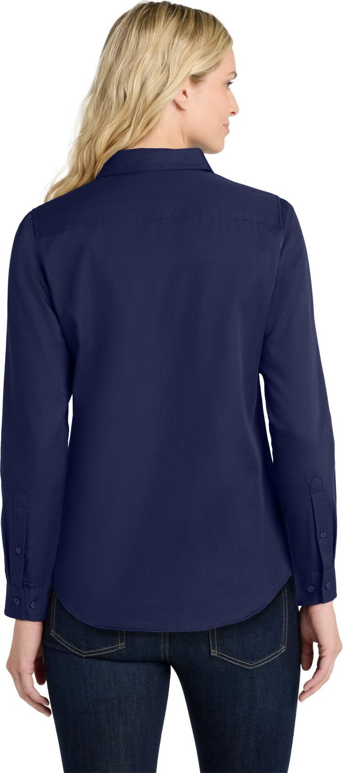 TrueNavy Port Authority Women's Long Sleeve SuperPro React Twill Shirt. LW808