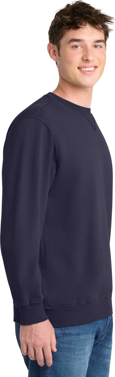 TrueNavy Port & Co Beach Wash Garment-Dyed Crewneck Sweatshirt PC098