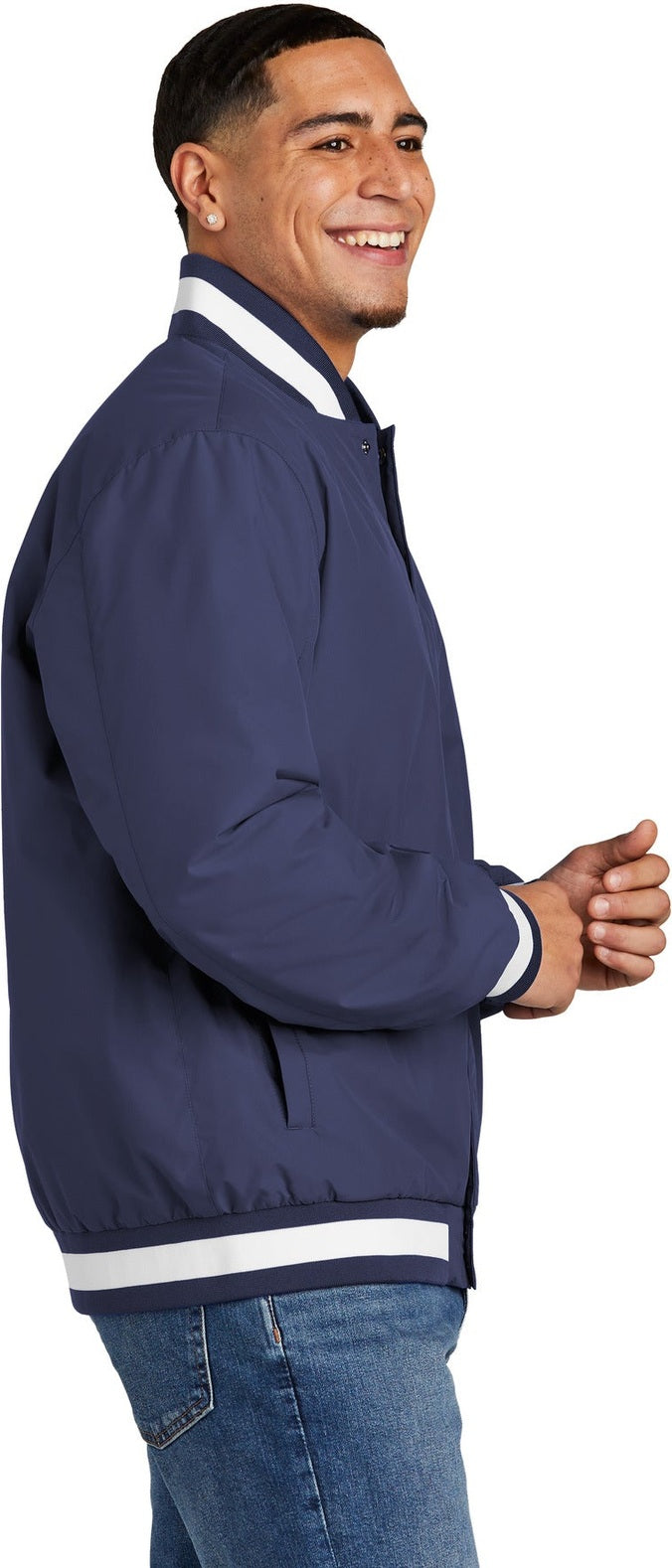 TrueNavy Sport-Tek Insulated Varsity Jacket JST58