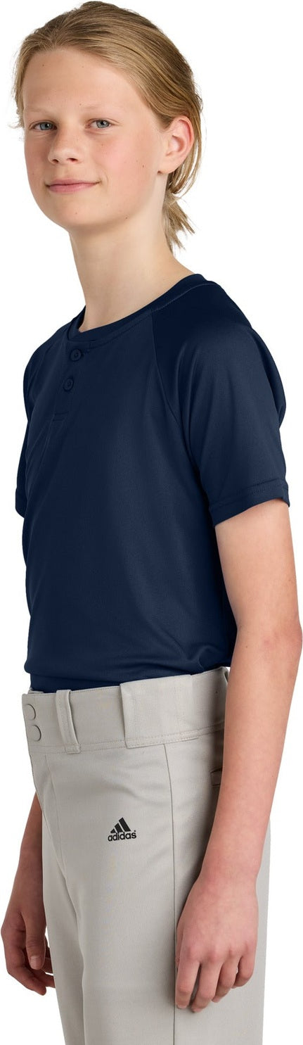TrueNavy Sport-Tek Youth PosiCharge Competitor 2-Button Henley YST359
