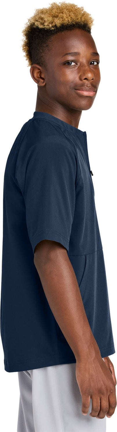 TrueNavy Sport-Tek Youth Repeat 1/2-Zip Short Sleeve Jacket YJST489