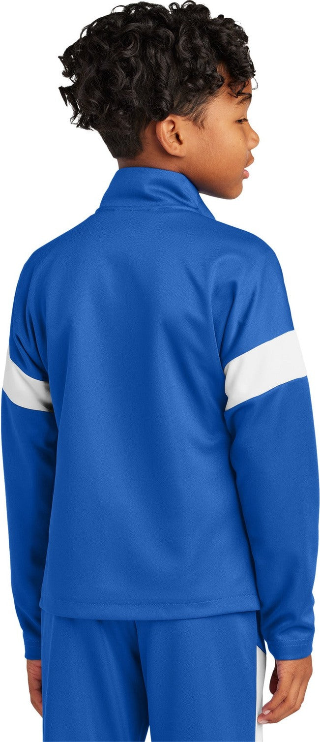 TRy/White Sport-Tek Youth Travel Full-Zip Jacket YST800