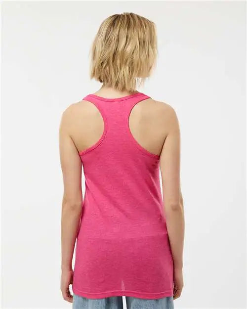 Tultex 190m Women’s Poly-rich Racerback Tank Top - 190 - Heather Fuchsia - Ladies Xs