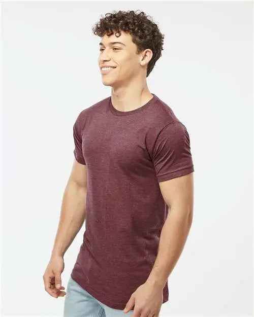 Tultex 202 Fine Jersey T-shirt - Heather Burgundy