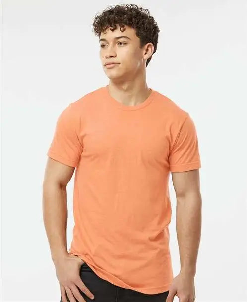 Tultex 202 Fine Jersey T-shirt - Heather Cantaloupe