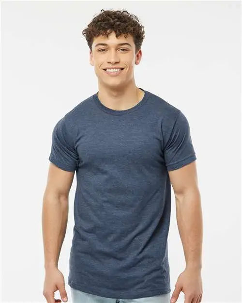 Tultex 202 Fine Jersey T-shirt - Heather Denim