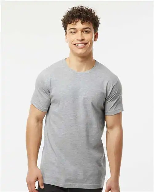 Tultex 202 Fine Jersey T-shirt - Heather Grey