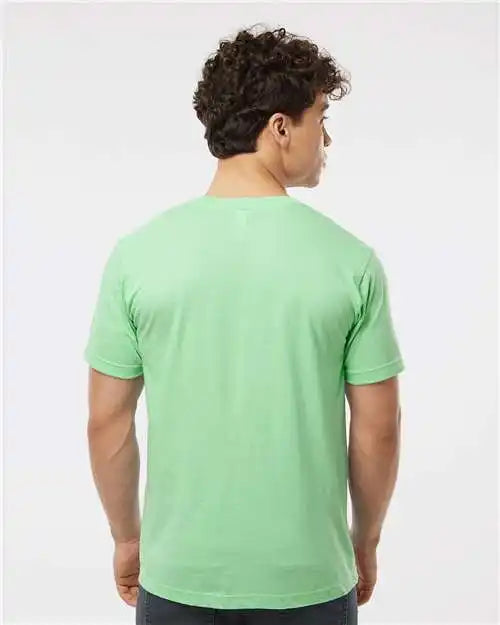 Tultex 202 Fine Jersey T-shirt - Heather Neo Mint