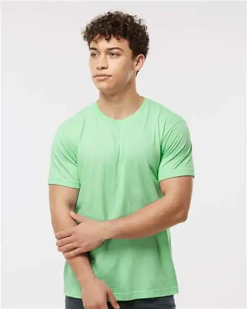 Tultex 202 Fine Jersey T-shirt - Heather Neo Mint