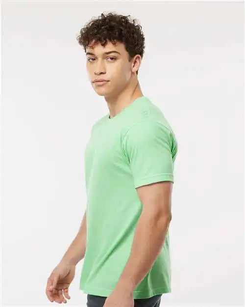 Tultex 202 Fine Jersey T-shirt - Heather Neo Mint