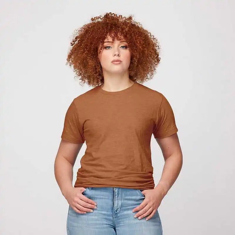 Tultex 202 Unisex Fine Jersey t Shirt Heather Rust