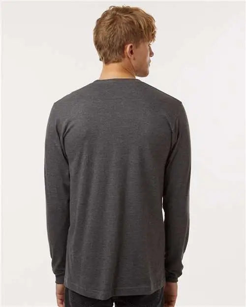 Tultex 202ls Fine Jersey Long Sleeve T-shirt - Heather Charcoal