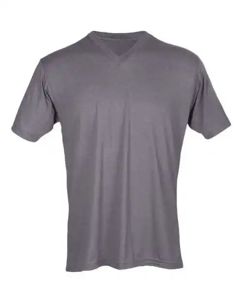 Tultex 207 Unisex Poly Rich v Neck t Shirt Charcoal