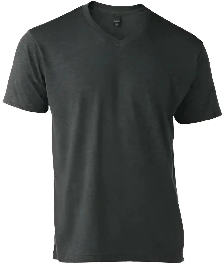 Tultex 207 Unisex Poly-rich V-neck T-shirt - Heather Charcoal