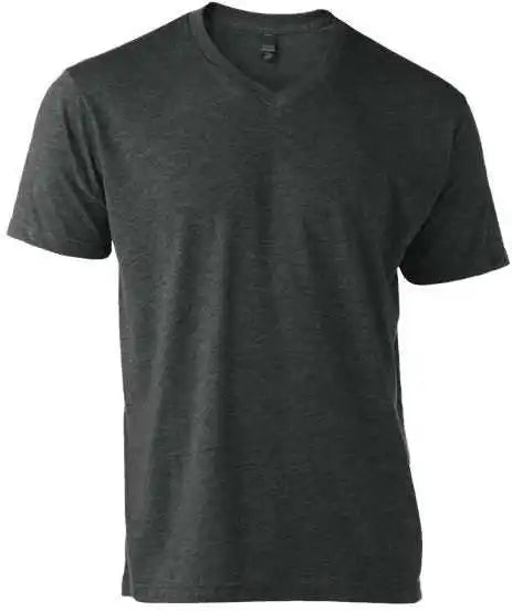 Tultex 207 Unisex Poly-rich V-neck T-shirt - Heather Charcoal