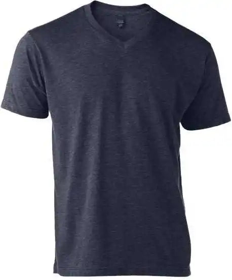 Tultex 207 Unisex Poly-rich V-neck T-shirt - Heather Navy