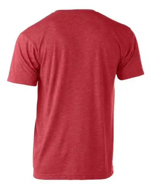Tultex 207 Unisex Poly Rich v Neck t Shirt Heather Red