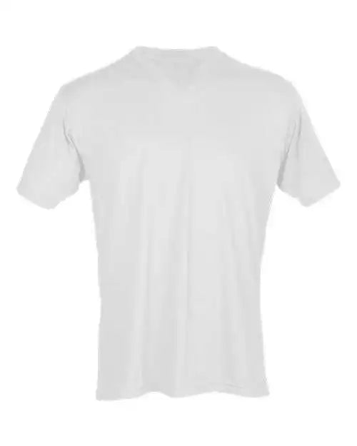 Tultex 207 Unisex Poly Rich v Neck t Shirt White