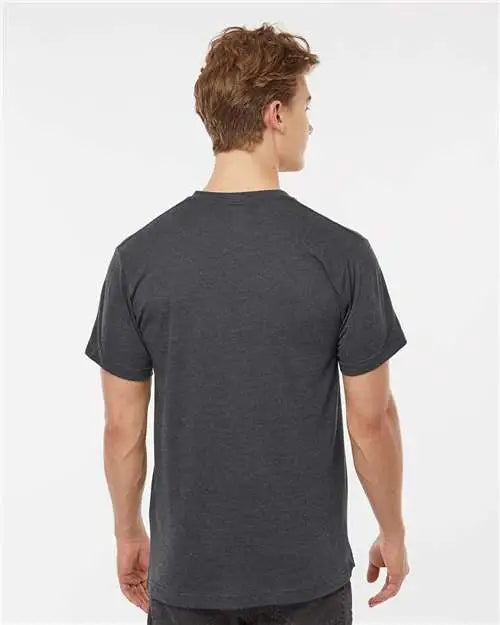 Tultex 207m Poly-rich V-neck T-shirt - 207 - Heather Charcoal