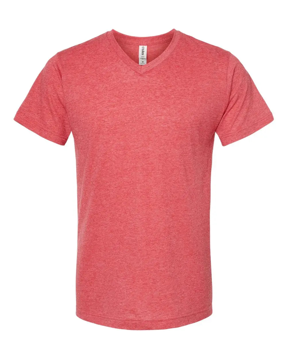 Tultex 207m Poly-rich V-neck T-shirt - 207 - Heather Red - Adult Xs