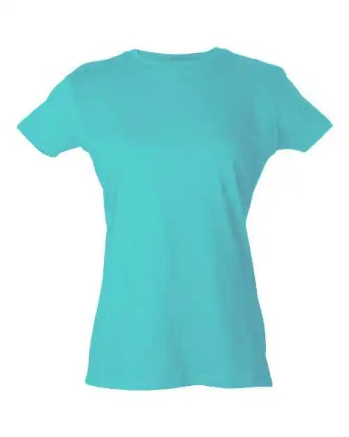 Tultex 213 Women’s Slim Fit Fine Jersey t Shirt Aqua