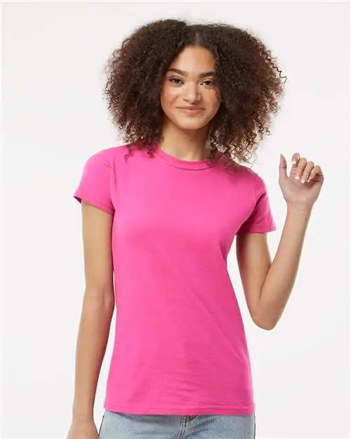 Tultex 213m Women’s Fine Jersey Slim Fit T-shirt - 213 - Fuchsia