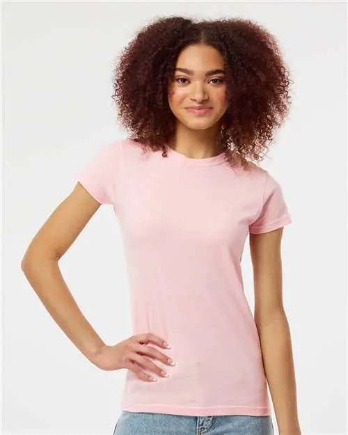 Tultex 213m Women’s Fine Jersey Slim Fit T-shirt - 213 - Pink