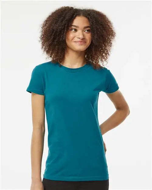 Tultex 213m Women’s Fine Jersey Slim Fit T-shirt - 213 - Teal