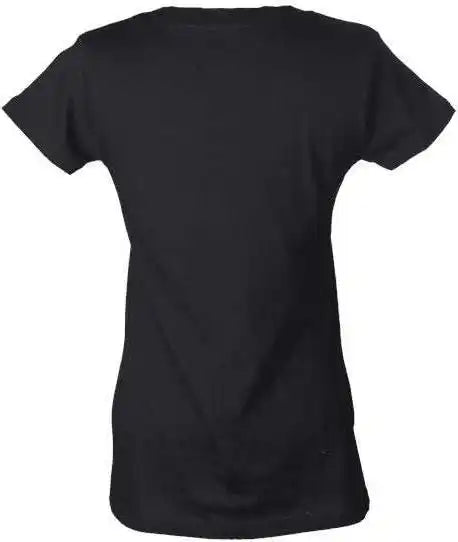 Tultex 214 Women’s Slim Fit Fine Jersey v Neck t Shirt Black