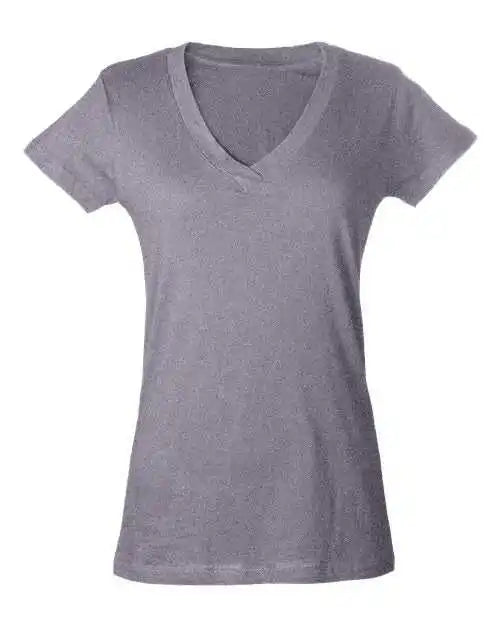 Tultex 214 Women’s Slim Fit Fine Jersey v Neck t Shirt Heather Grey