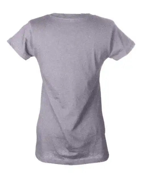 Tultex 214 Women’s Slim Fit Fine Jersey v Neck t Shirt Heather Grey