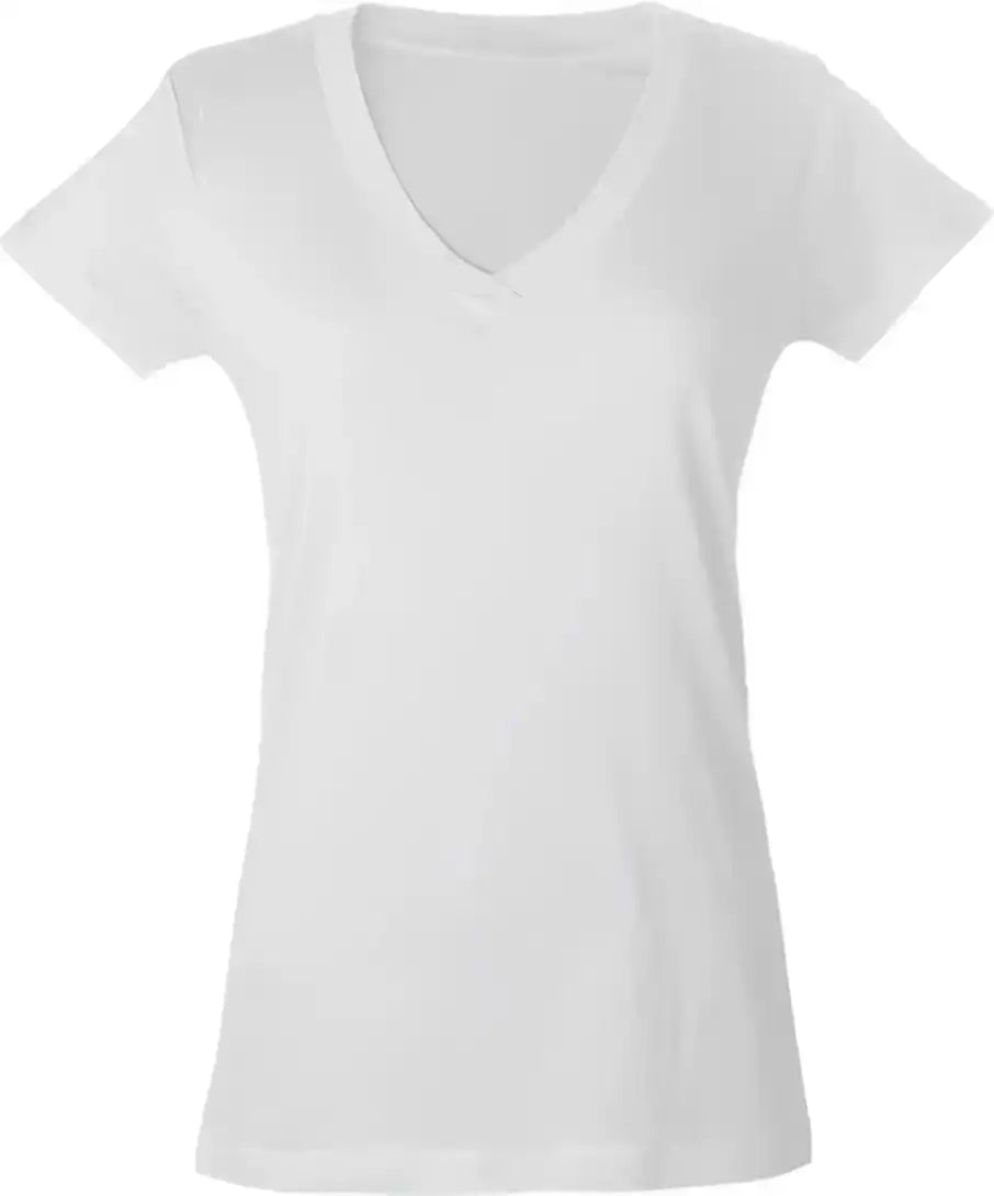 Tultex 214 Women’s Slim Fit Fine Jersey v Neck t Shirt White