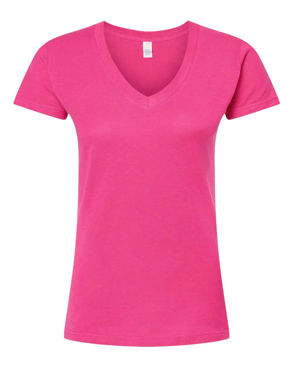Tultex 214m Women’s Fine Jersey V-neck T-shirt - 214 - Fuchsia