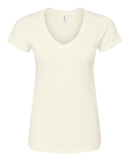 Tultex 214m Women’s Fine Jersey V-neck T-shirt - 214 - Natural