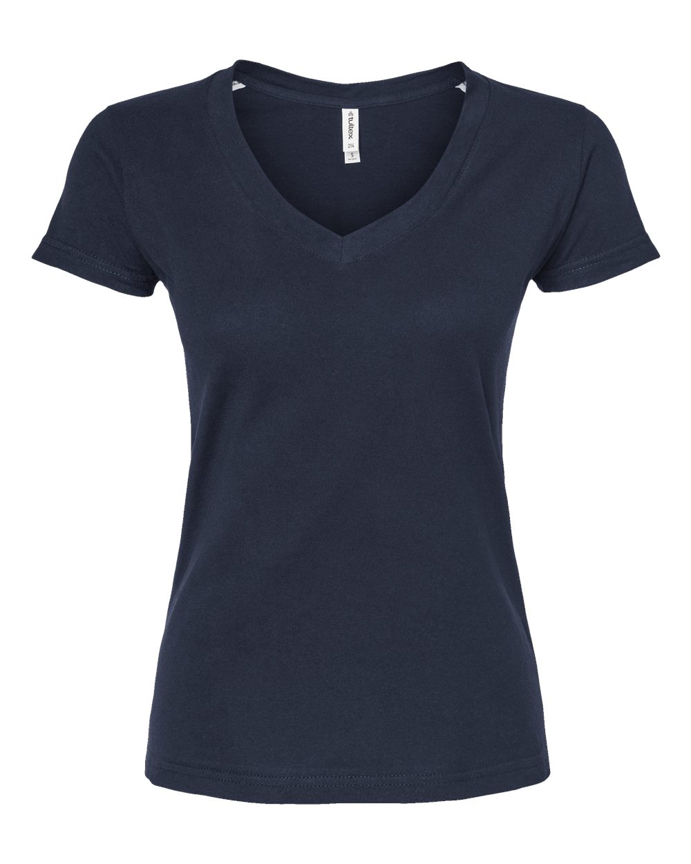 Tultex 214m Women’s Fine Jersey V-neck T-shirt - Navy