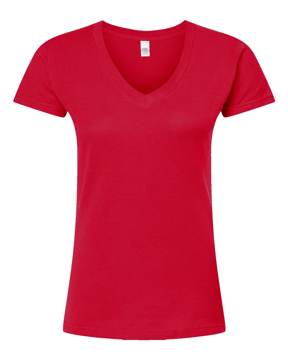 Tultex 214m Women’s Fine Jersey V-neck T-shirt - Red