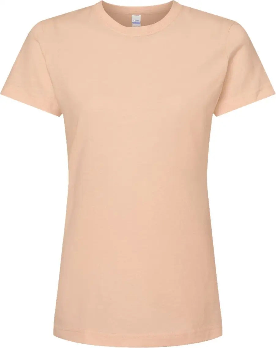 Tultex 216m Women’s Fine Jersey Classic Fit T-shirt - 216 - Peach - Ladies m
