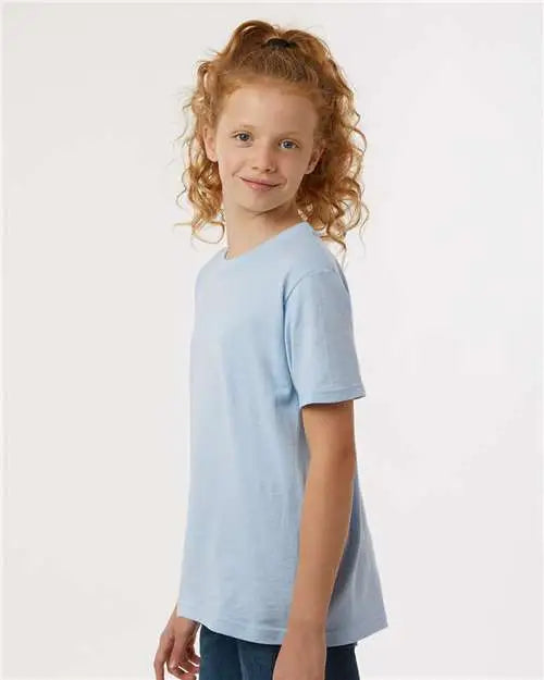 Tultex 235 Youth Fine Jersey T-shirt - Baby Blue