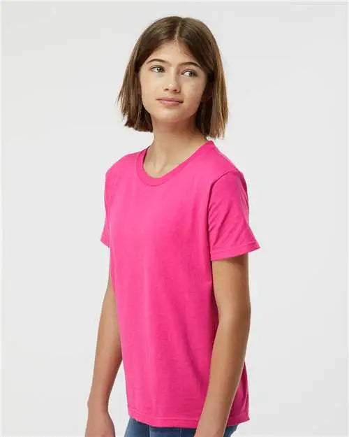 Tultex 235 Youth Fine Jersey T-shirt - Fuchsia
