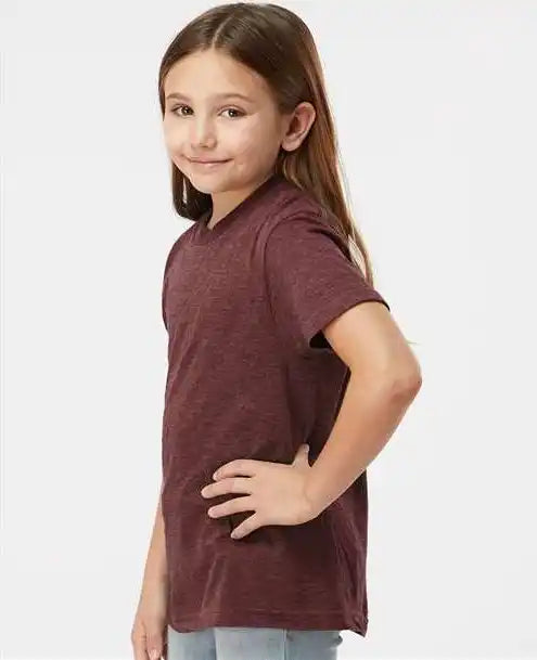 Tultex 235 Youth Fine Jersey t Shirt Heather Burgundy