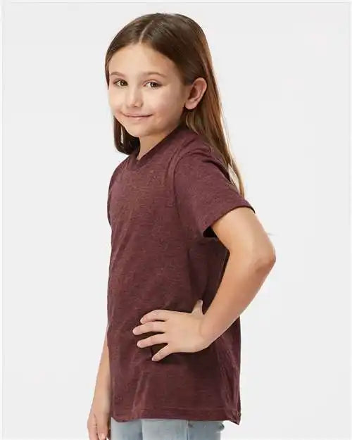 Tultex 235 Youth Fine Jersey T-shirt - Heather Burgundy
