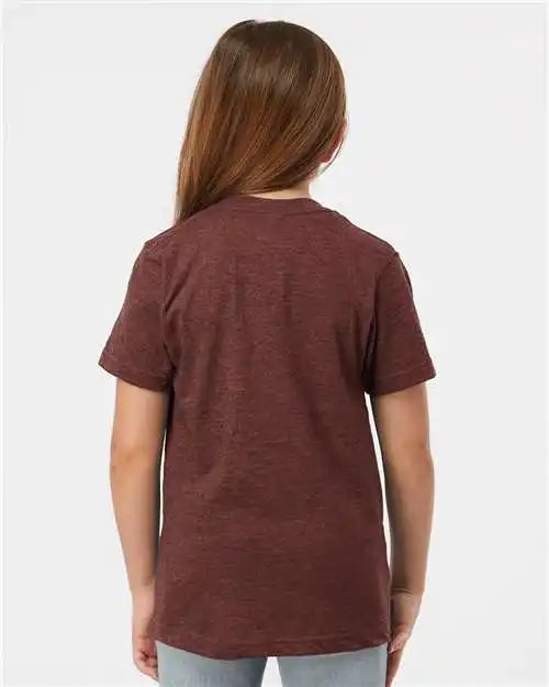 Tultex 235 Youth Fine Jersey T-shirt - Heather Burgundy